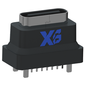 XB-TYPE C 16P-1 vertical TYPE C connector 16P IPX7 vertical waterproof USB Type C female seat DIP H=8.8